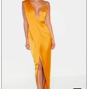 NWT PrettyLittleThings Asymmetrical Detail Draped Maxi